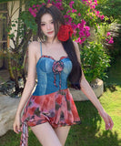 水着 ホルターネック モノキニ ビキニ お洒落 温泉旅行 着痩せ YH7-CF-A082