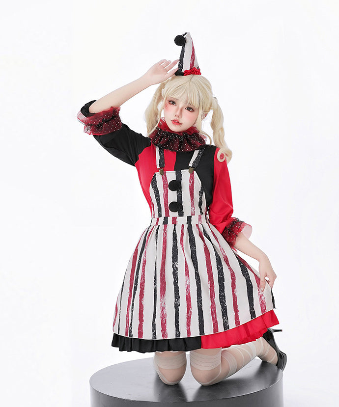 5点セット】 かわいい コスプレ ハロウィン ホラー ピエロ