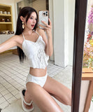 水着 ビギニ セクシー レース ホルターネック リボンデザイン リゾート インスタ映え 海 温泉 リゾート JC7-CF-YWXN2625