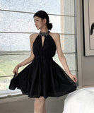 Lady's coco ミニドレス キャバドレス セクシー キラボシ レトロ ホルターネック ウエストシェイプ パーティー デート JC2-XKDD408A-7041-Oct13