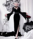 【2点セット】 セクシー コスプレ ハロウィン レトロ ゴシック ベルベット シスター ハーネス アンダーグラウンド パンク スリット JC2-XJJ235