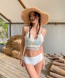 ビキニ セクシー ニット 水着 モノキニ Vネック ビーチ かわいい YH7-YZM-QMYA768