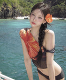 【三点セット】水着 ビキニ セクシー ギャル系 プリント温泉 リゾート DQ7-DP-A11027
