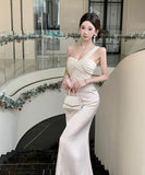 ロングドレス キャバドレス セクシー 上品 ワンショルダー チェーンデザイン 肩見せ ドレープ パーティー JC2-ZED888743DXH238A