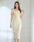 【2色】ミニドレス キャバドレス おしゃれ セクシー 通勤 ワンショルダー YH2-ZED886633BH506