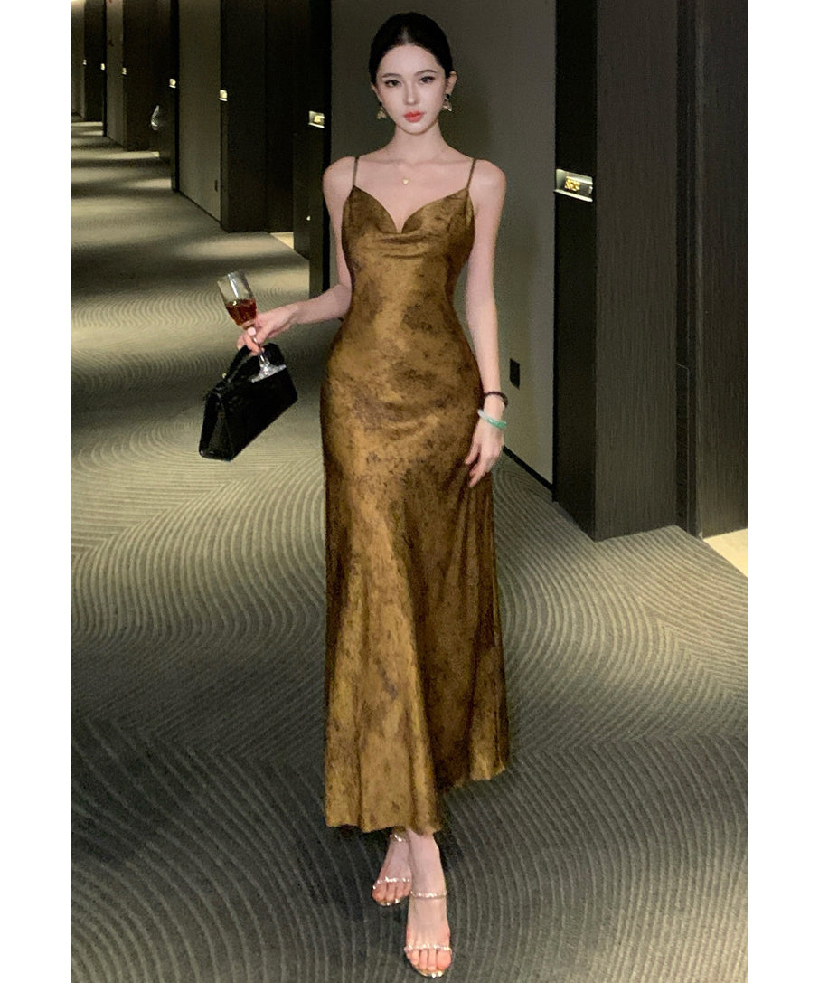 ロングドレス キャバドレス セクシー 上品 サテン バイアスカット