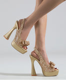 【2色】ハイヒール パンプス エレガント ピカピカ 蝶結び 脚長効果 セクシ YH5-XL-JJM-663-3