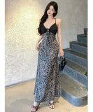 ロングドレス キャバドレス セクシー レオパード オープンバック タイドレス マーメイドシルエット パーティー JC2-MLS8419