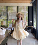 【3色】キュロットスカート 3点セット ホルターネック すそ幅広め アシンメトリーフリル 遊び心 デート JC2-XKDD337B-3937-Aug23