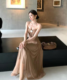 【2色】 ロングドレス キャバドレス セクシー チューブトップワンピース リボンデザイン カットアウト ウエストマーク 大人可愛い  LW2-XHY918382