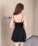 ミニドレス キャバドレス セクシー クリスマス フェザー切り替え ボリュームスカート キャミ ワンピ クリスマス パーティー JC2-DD6120