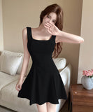 【3色】ミニドレス キャバドレス 甘めセクシー フレンチレトロ キャミワンピ スクエアネック 着痩せ デート 女子会 JC2-ZED887359GT528B