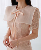 ミニドレスレース気質エレガントリボン女子力通勤カワセクシー同伴WQ2-ZED88784E49