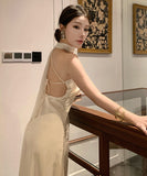 Lady's coco ロングドレス キャバドレス セクシー サテン ワンショルダー  エレガント 気質アップ 二次会 披露宴 上品 LW2-XHY5229