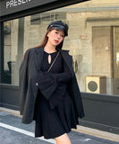 【2色】 ミニドレス キャバドレス セクシー ヘプバーン ニットワンピース トランペットスリーブ フレアスカート Aライン お出かけ デートLW2-OYF64044