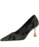 【4色】ハイヒールセクシーエレガントレースパンプス7CM美脚効果 歩きやすい 流行り OL 百掛け WQ5-DS1818-50