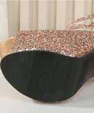 【3色】ハイヒール  キラキラ 厚底ピープトゥ  ブライダルシューズ　結婚式・パーティー・ステージ用 LW5-XL916-3