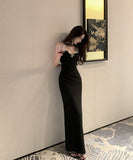 ロングドレスエレガントキャバドレスパーティーキラキラ誕生日ドレスセクシー気質宴会 WQ2-DD4158