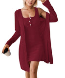 Lady's coco ミニドレス キャバドレス セクシー 2点セット オフショルダー カーディガン 長袖 ボタン付き LW2-YSQYUFG3150