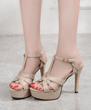 【2色】ハイヒール パンプス キラキラ スリッパ 美脚効果 歩きやすい 流行り OL 百掛け ヒール 靴 WQ5-HS2090-5