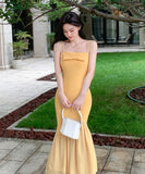 【2色】ロングドレス キャミドレス マーメイドドレス リボン カワセクシー 同伴 WQ2-ZED889640GT347