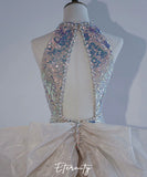 ロングドレス キャバドレス パーティードレス  ロングドレス  ハルターネック  キラキラ  スパンコール  マーメイドライン  ゴージャス 誕生日 結婚式 披露宴 LW2-MJR414