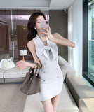 【4色】ミニドレスニットドレスセクシーリボンカワセクシー着痩せ気質女子力大人可愛い WQ2-ZED886099GT528