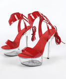 ハイヒール クリアヒール キラキラ  ビジュー ストーム付きピンヒール 美脚効果 歩きやすい 靴 セクシー サンダル LW5-JJ190-Q23