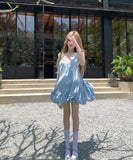 【3色】キュロットスカート 3点セット ホルターネック すそ幅広め アシンメトリーフリル 遊び心 デート JC2-XKDD337B-3937-Aug23