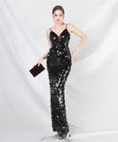 【6色】ロングドレス キラキラ パーティードレス ワンーショルダー お姫様 誕生日 演奏会 イベント宴会 WQ2-YEY31579#