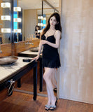 【3色】ミニドレスチュールフリル谷間見せセクシータイトドレスキラキラナイトクラブパーティーキャバクラ WQ2-DD4506