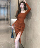 ひざ丈ドレス キャバドレス セクシー 大人フェミニン ボディコン スレンダー ニット デート ナイトクラブ JC2-DD5504