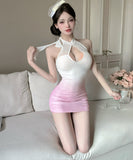 【3色】ミニドレス キャバドレス セクシー グラデーションカラー タイトミニ ドレス ボディコン 着痩せ スリムフィット ナイトクラブ 指名 JC2-DD5607