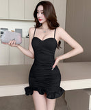 【3色】ミニドレス キャバドレス セクシー タイトミニワンピース Vネック キャミソール デート 指名 LW2-DD5936