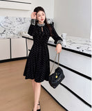 【ロング＆ミニ】ヘップバーン風 ベロアドレス ビジュー 上品 デート 女子会 LW2-DD6026