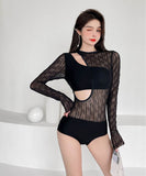 ビキニ水着レース袖付き肌見せモノキニUVカットモノキニタンキニ旅行 WQ7-YQDS8282292