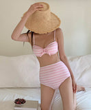 2色 上下セットビキニ水着ハイウエストセクシー体型カバー温泉ビーチ海旅行モノキニタンキニ WQ7-DP-A33064