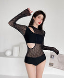 ビキニ水着レース袖付き肌見せモノキニUVカットモノキニタンキニ旅行 WQ7-YQDS8282292