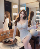 【3色】ミニドレス キャバドレス セクシー スパンコール  Vネック ボディコン ナイトクラブ LW2-ZED881753SS2B15