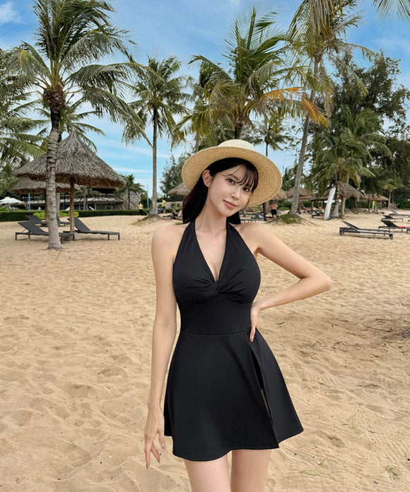 【2色】ビキニ水着ホルターネックワンピース気質セクシーモノキニ体型カバー温泉 WQ7-HQ-HH6X59THLL