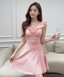 【3色】ミニドレス キャバドレス セクシー  花柄キャミワンピース  レギンスセット  ウエストマーク  フェミニン 大人可愛いコーデ  Vネック  LW2-DD5956