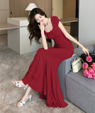 【4色】ロングドレスマーメイドドレスセクシー着痩せ気質エレガント同伴おしゃれ WQ2-ZED886509GT513