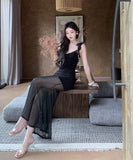 Lady's coco ロングドレス キャバドレス セクシー バックレス キャミワンピ きれいめ タイト プリーツ パーティー 二次会 JC2-XHY917009