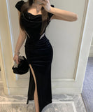 ロングドレス ナイトドレス 宴会 エレガント 谷間見せ セクシー スリート キャバクラ 指名 気質 XH2-ZED889149DXH343B