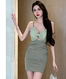 【4色】ミニドレス キャバドレス セクシー 谷間見せ キラキラ party 背露出 YH2-YM8785