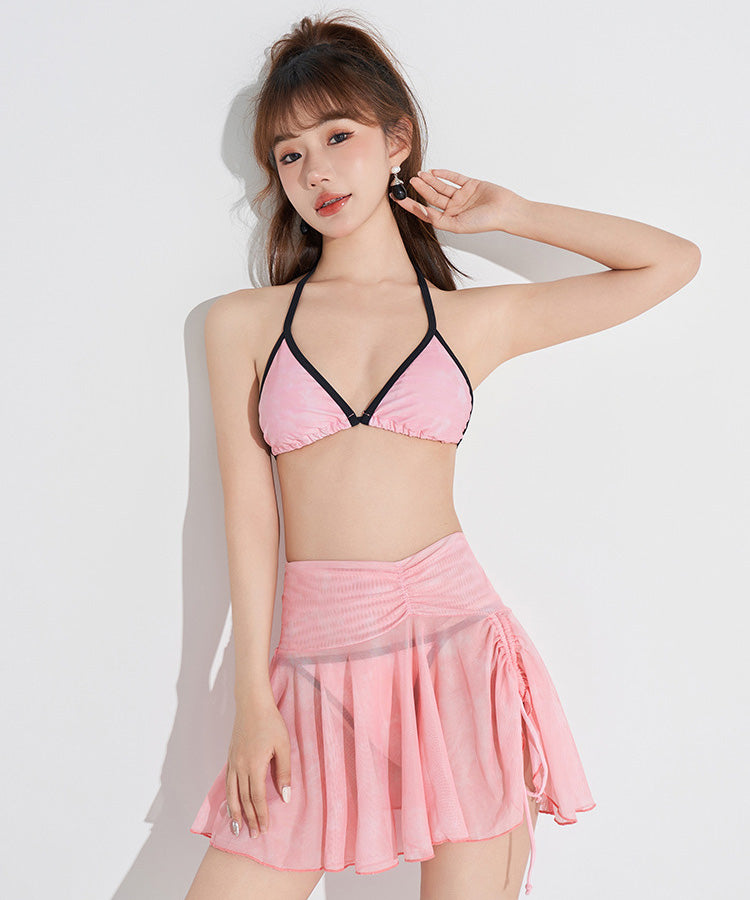 3点セット ビキニ モノキニ 水着 セクシー かわいい ビーチ ピンク おしゃれ YH7-CFA7