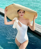 水着 ビキニ モノキニ ワンショルダー リボンデザイン セクシー 三角カット ワンピース水着 高見え 旅行 海 温泉 ビーチ SNS 話題 JC7-KSD2833