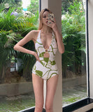 3色 水着 おしゃれ セクシー Vネック 着瘦せ ビキニ モノキニ hot girl YH7-KSD1698