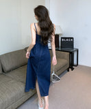 膝丈ドレス キャバドレス デニム セクシー 着痩せ おしゃれ 通勤 YH2-ZED882310GT510