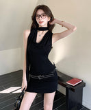 セクシーニットワンピース・ウエスト引き締めハイエンドタイト ミニスカート HMZ2-ZED887387GT513